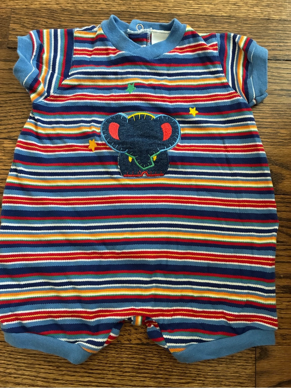 Vintage 90s 2000s Y2K little me Baby Boy Romper colorful cotton size 6 months